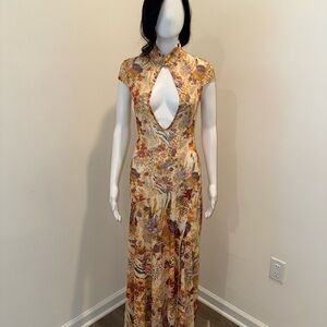 Floral Cutout Maxi Dress